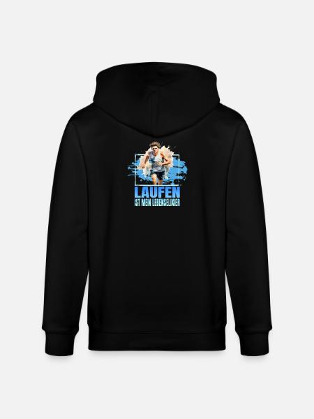 Laufen ist mein Lebenselixier - Stanley/Stella Unisex Bio-Kapuzenjacke CULTIVATOR  - Schwarz