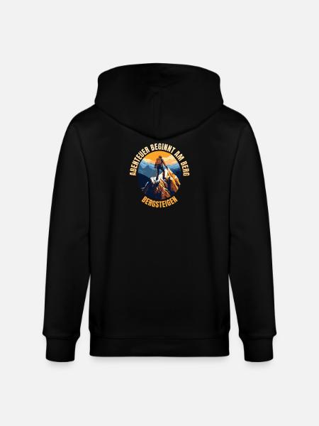 Abenteuer beginnt am Berg - Stanley/Stella Unisex Bio-Kapuzenjacke CULTIVATOR - Schwarz