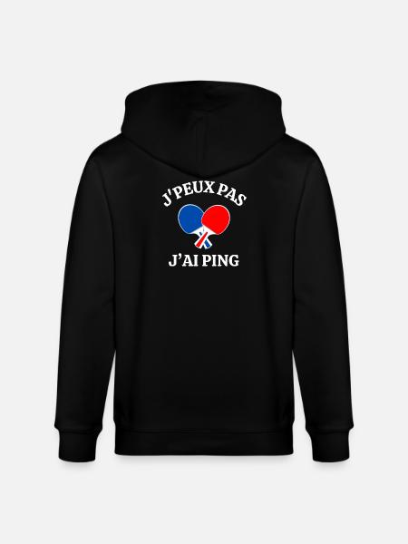 ping-pong, fan de ping-pong, ping - Veste à capuche bio CULTIVATOR Stanley/Stella Unisexe - noir
