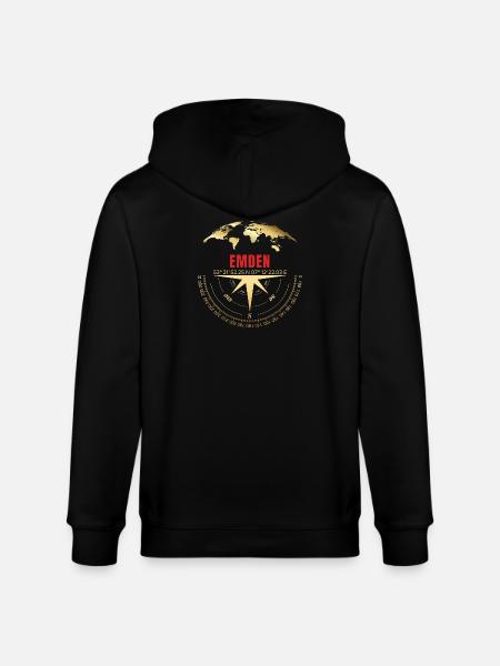 Koordinaten Emden - Stanley/Stella Unisex Bio-Kapuzenjacke CULTIVATOR  - Schwarz