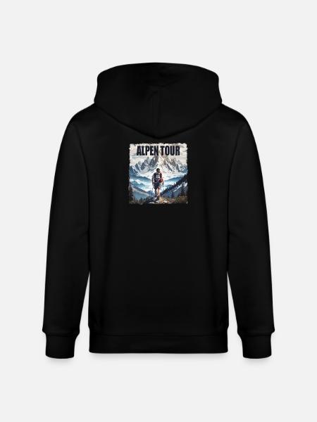 Alpen Tour - Stanley/Stella Unisex Bio-Kapuzenjacke CULTIVATOR - Schwarz
