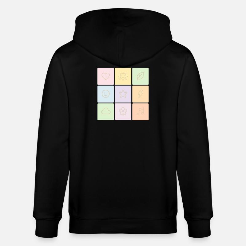 Pastel Bento Vibes - Stanley/Stella CULTIVATOR  Unisex Organic Hooded Jacket - black
