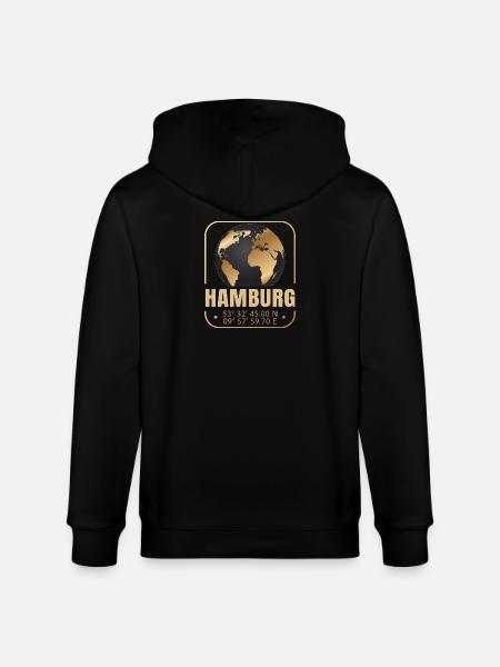 Hamburg - Stanley/Stella Unisex Bio-Kapuzenjacke CULTIVATOR - Schwarz