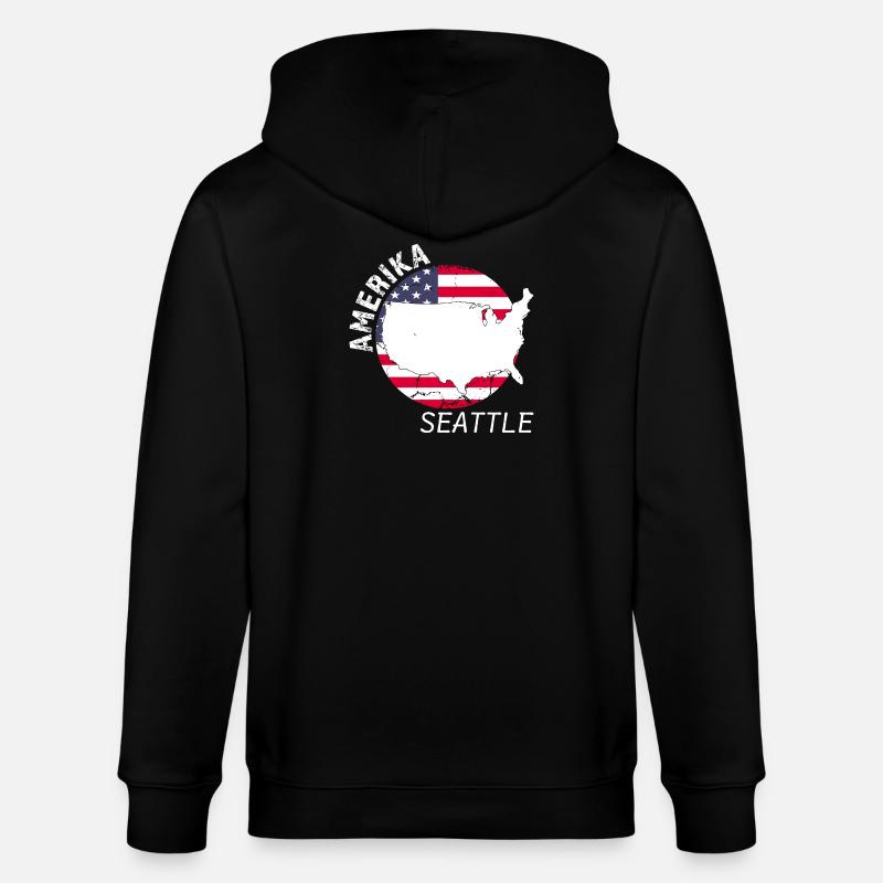 Seattle - Stanley/Stella Unisex Bio-Kapuzenjacke CULTIVATOR  - Schwarz