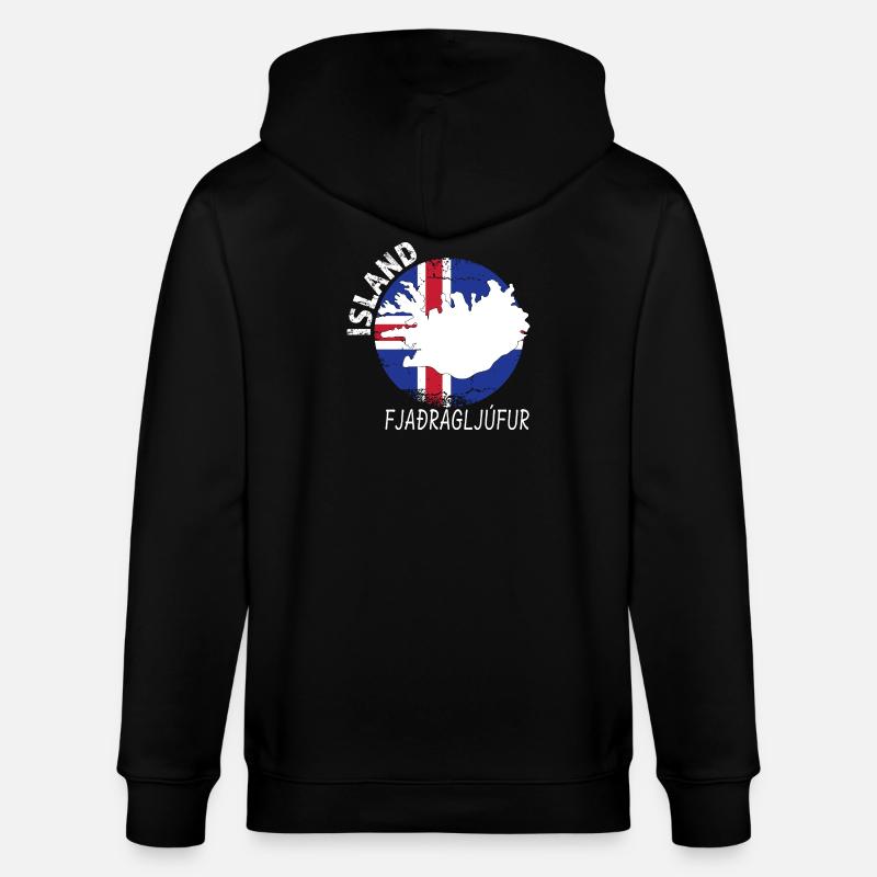 Fjaðrárgljúfur - Veste à capuche bio CULTIVATOR Stanley/Stella Unisexe - noir