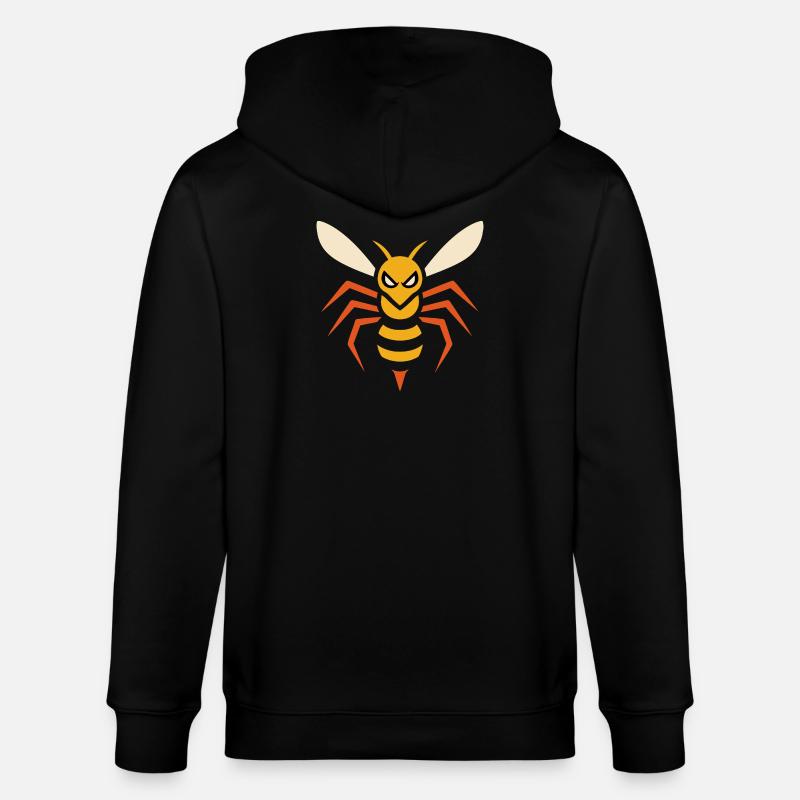 Frelon en colère – graphique angulaire d’insectes - Veste à capuche bio CULTIVATOR Stanley/Stella Unisexe - noir