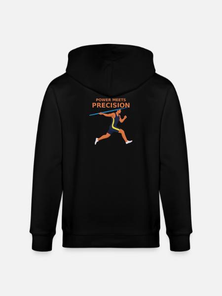 Power meets precision - javelin throw - Stanley/Stella CULTIVATOR  Unisex Organic Hooded Jacket - black