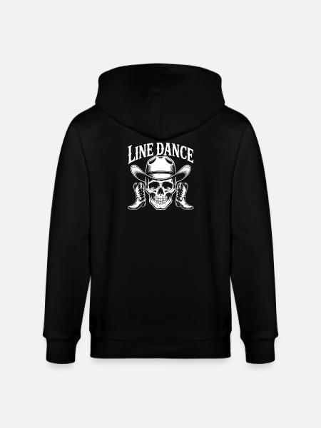 Line Dance Skull with Cowboy Hat - Stanley/Stella CULTIVATOR Unisex Organic Hooded Jacket - black