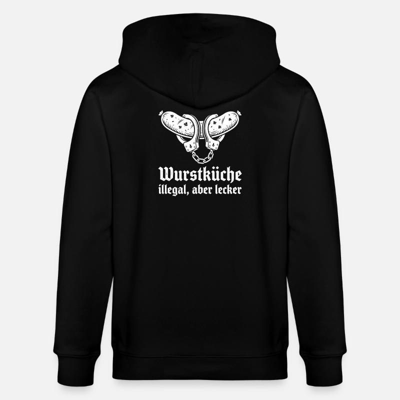 Wurstküche illegal aber lecker. - Stanley/Stella Unisex Bio-Kapuzenjacke CULTIVATOR  - Schwarz