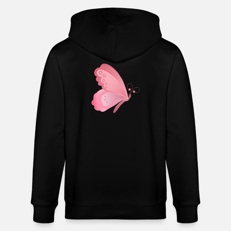 Conception d’ailes de papillon rose - Veste à capuche bio CULTIVATOR Stanley/Stella Unisexe - noir