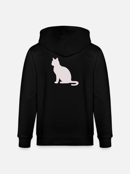 Pastel Cat Silhouette - Stanley/Stella CULTIVATOR Unisex Organic Hooded Jacket - black