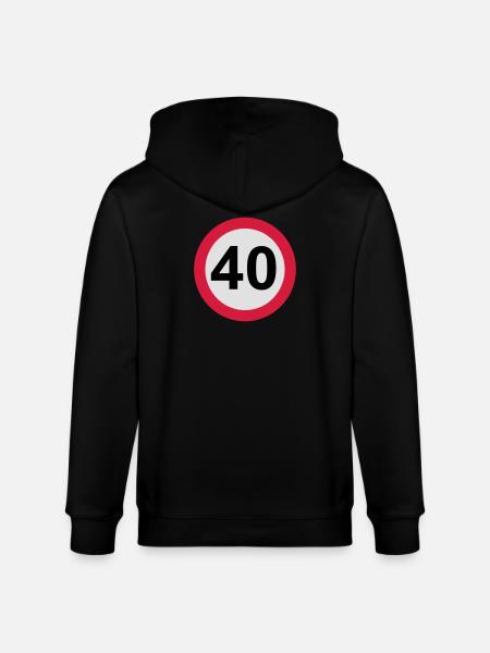 40th birthday - Stanley/Stella CULTIVATOR  Unisex Organic Hooded Jacket - black