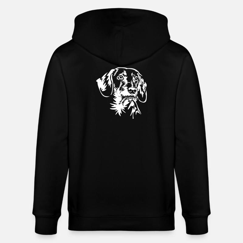 Dackel Kopf "Black Edition" - Stanley/Stella Unisex Bio-Kapuzenjacke CULTIVATOR  - Schwarz