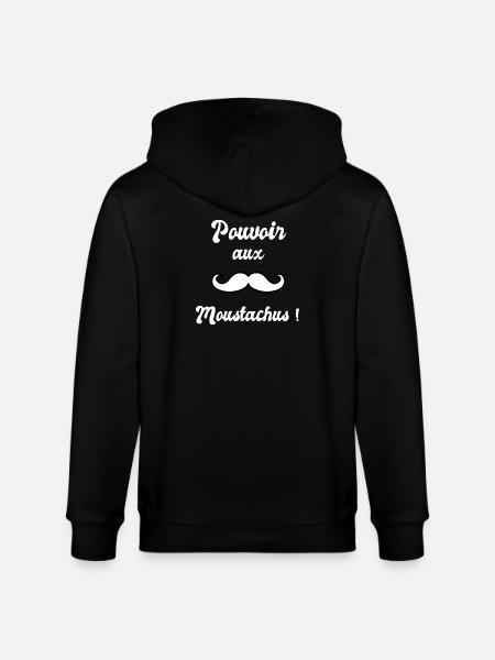 Pouvoir aux moustachus (White) - Veste à capuche bio CULTIVATOR Stanley/Stella Unisexe - noir