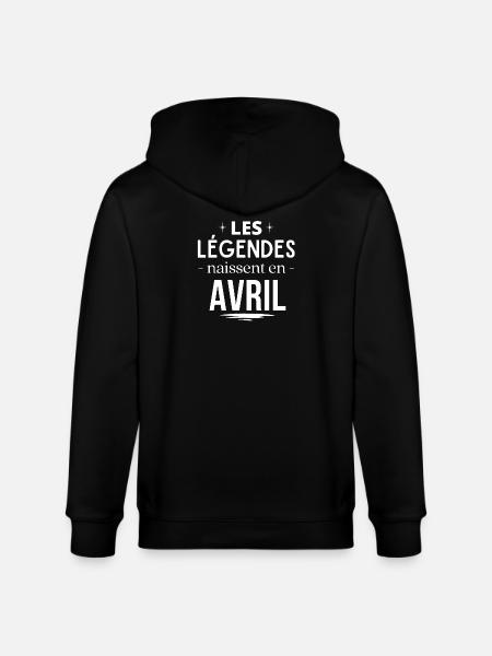 avril, mois de naissance, légende - Veste à capuche bio CULTIVATOR Stanley/Stella Unisexe - noir