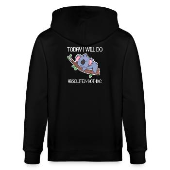 Lustiger Spruch lustige Sprüche - Stanley/Stella Unisex Bio-Kapuzenjacke CULTIVATOR  - Schwarz - Hinten - Anna (173cm)