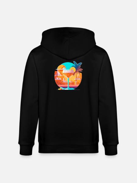 80s Cocktail - Stanley/Stella CULTIVATOR  Unisex Organic Hooded Jacket - black
