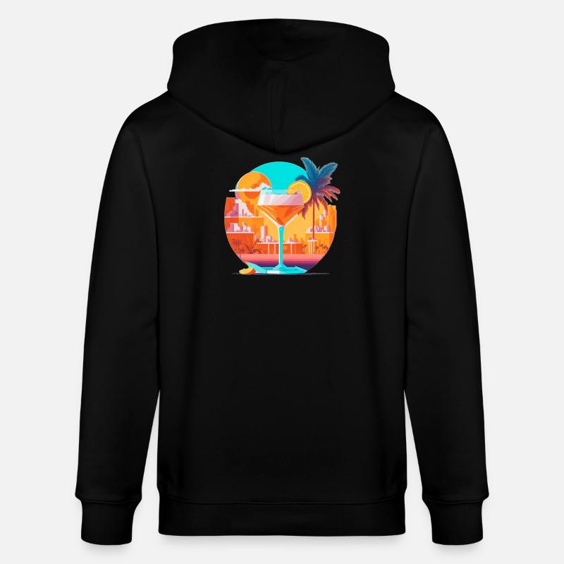 80s Cocktail - Stanley/Stella Unisex Bio-Kapuzenjacke CULTIVATOR  - Schwarz