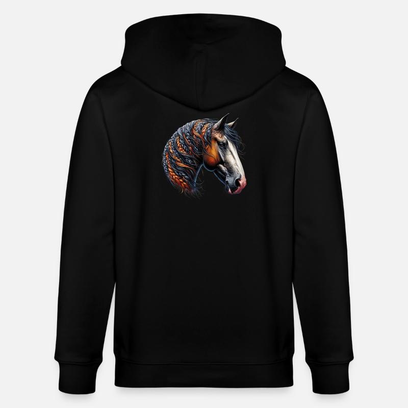 Cheval - Veste à capuche bio CULTIVATOR Stanley/Stella Unisexe - noir