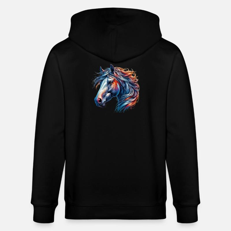 Cheval - Veste à capuche bio CULTIVATOR Stanley/Stella Unisexe - noir