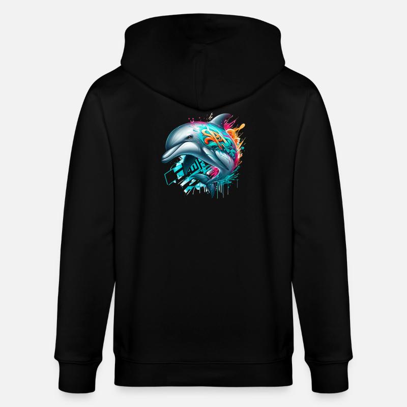 Delfin - Stanley/Stella Unisex Bio-Kapuzenjacke CULTIVATOR - Schwarz