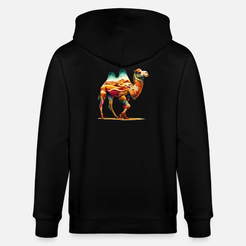 Kamel - Stanley/Stella Unisex Bio-Kapuzenjacke CULTIVATOR  - Schwarz