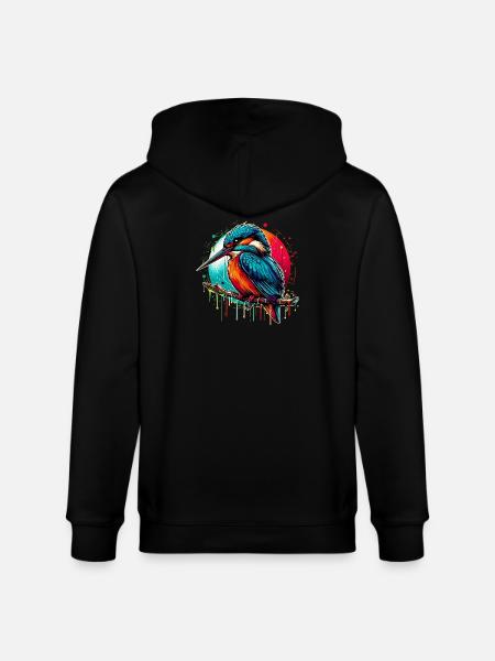 Kingfisher - Stanley/Stella CULTIVATOR Unisex Organic Hooded Jacket - black