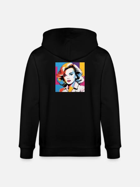 Portrait pop art femme iconique - Veste à capuche bio CULTIVATOR Stanley/Stella Unisexe - noir