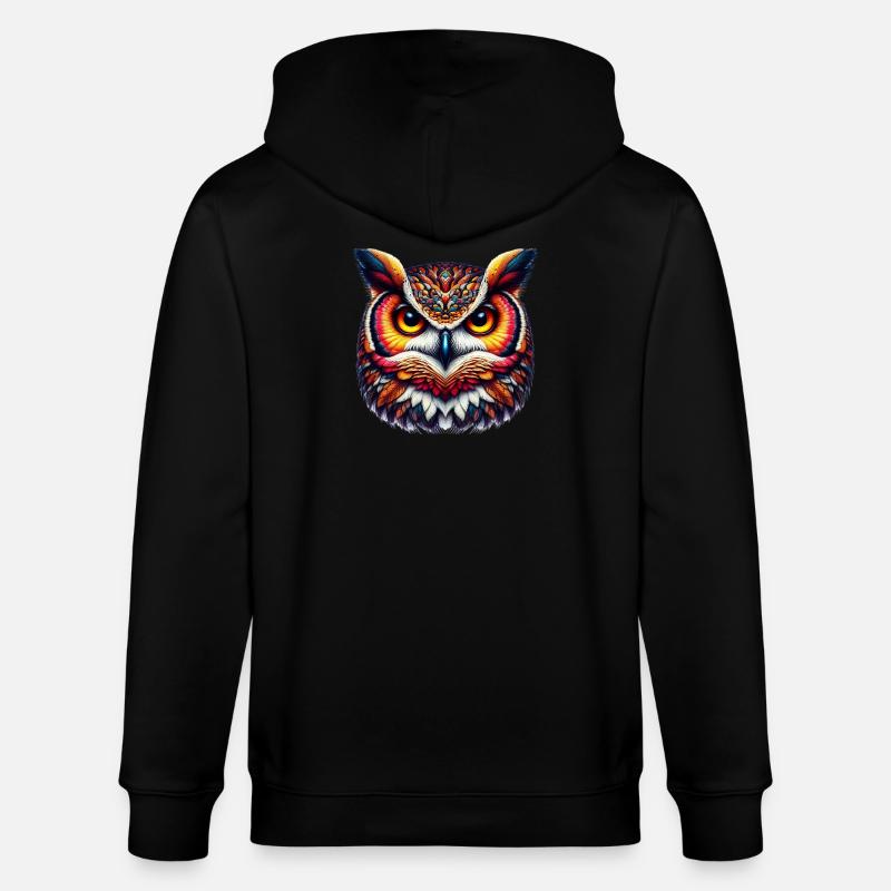 Eule - Stanley/Stella Unisex Bio-Kapuzenjacke CULTIVATOR  - Schwarz