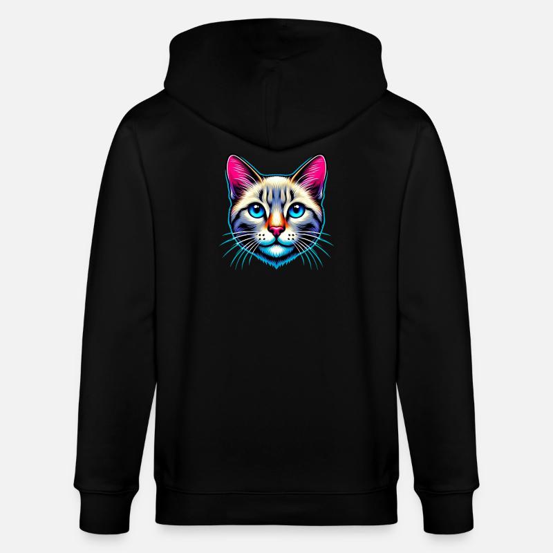 Cat - Stanley/Stella CULTIVATOR  Unisex Organic Hooded Jacket - black