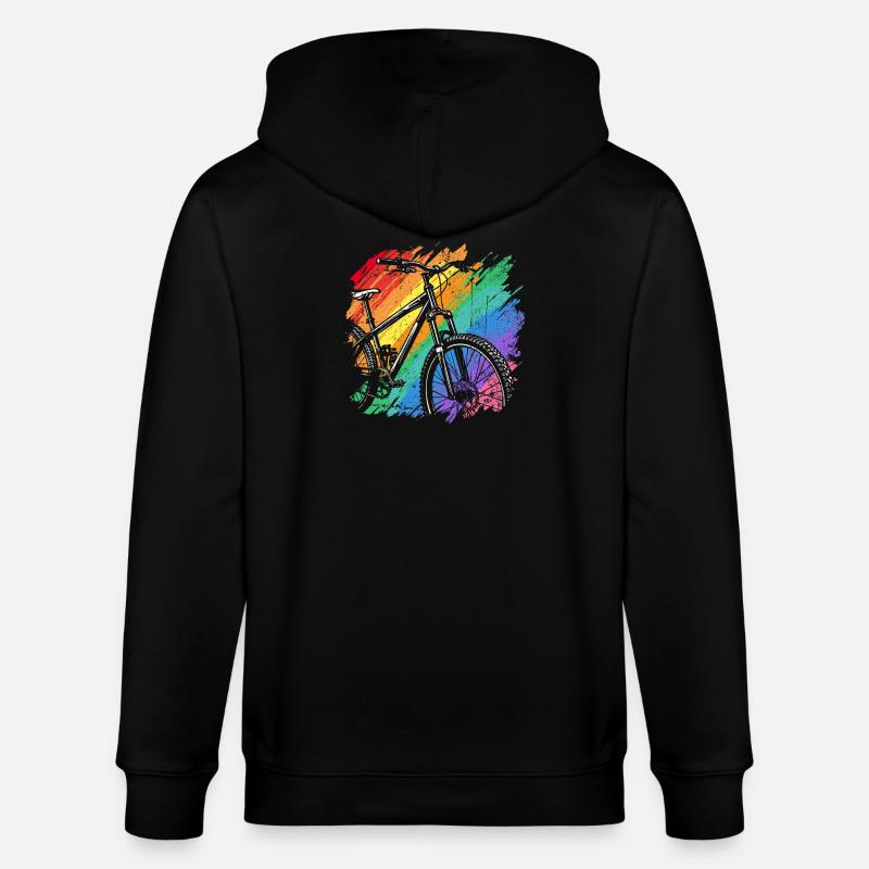 Impression d’art de vélo vibrant - Veste à capuche bio CULTIVATOR Stanley/Stella Unisexe - noir