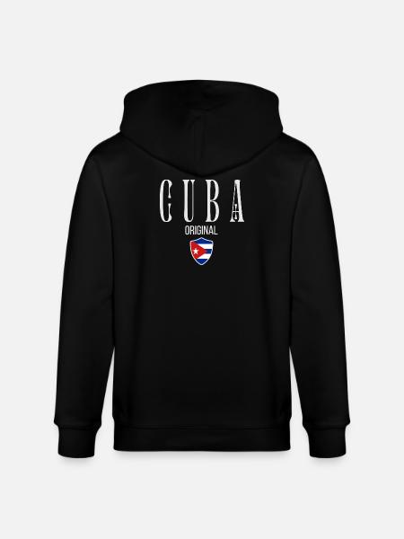 Cuban flag, proud Cuban - Stanley/Stella CULTIVATOR Unisex Organic Hooded Jacket - black