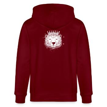 Ours polaire majestueux avec couronne – symbole de tranquillité - Veste à capuche bio CULTIVATOR Stanley/Stella Unisexe - bordeaux - Dos - Anna (173cm)