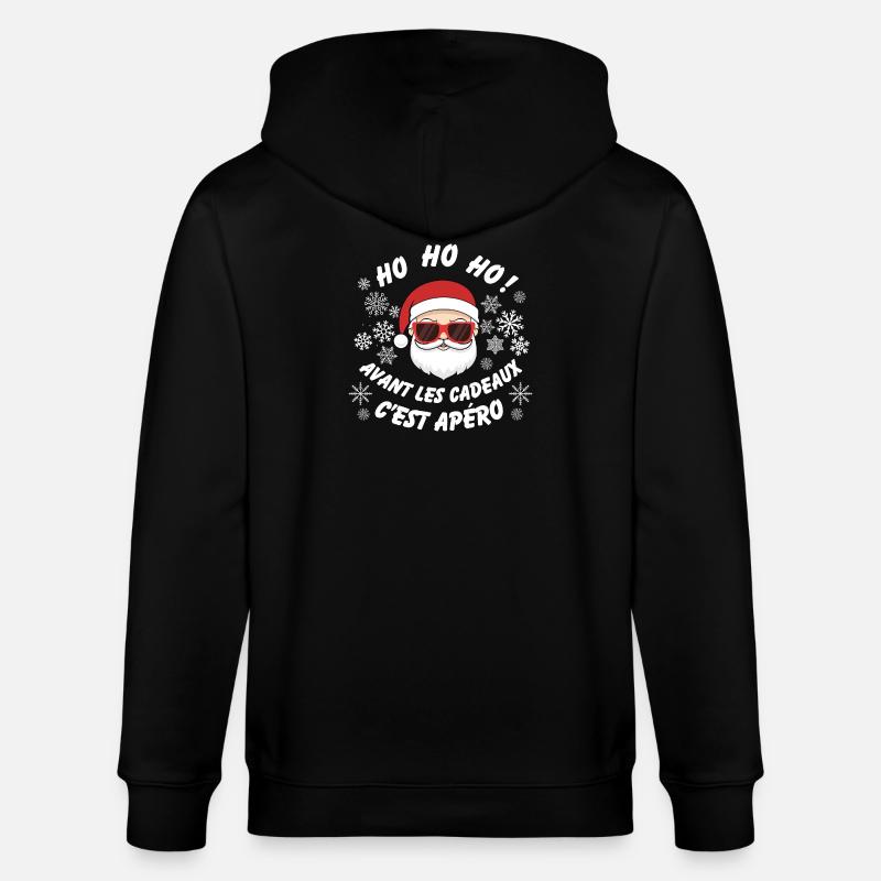Weihnachts-Aperitif-Weihnachtsmann-Spaß - Stanley/Stella Unisex Bio-Kapuzenjacke CULTIVATOR  - Schwarz
