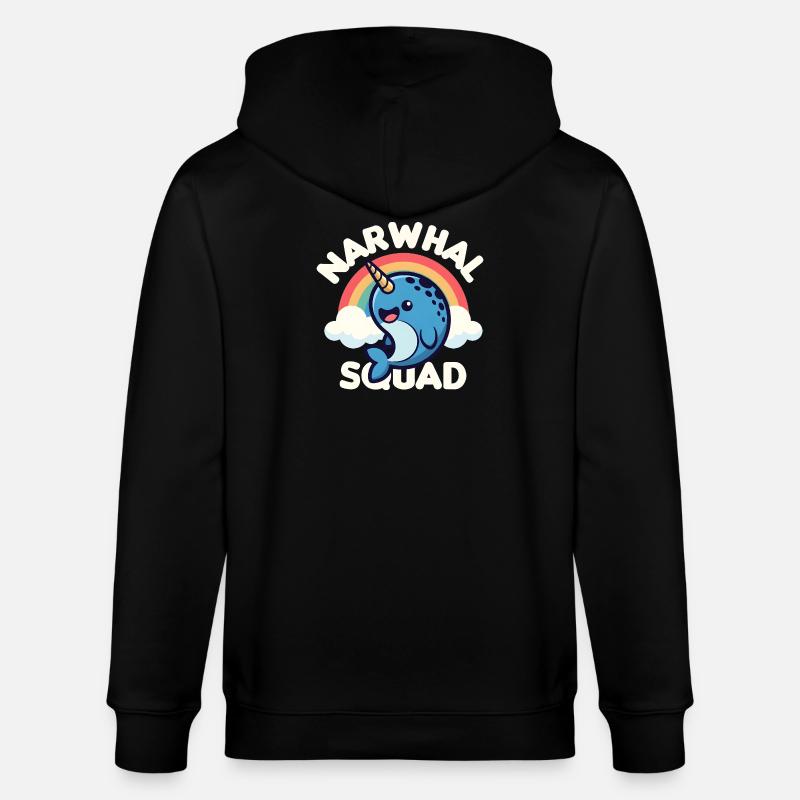 Escouade des Narvals mignons - Veste à capuche bio CULTIVATOR Stanley/Stella Unisexe - noir