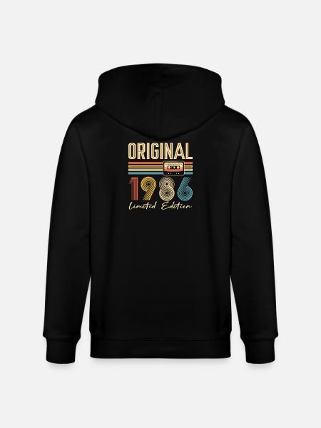 40-jähriges Jubiläum Originalgeschenk 1986 - Stanley/Stella Unisex Bio-Kapuzenjacke CULTIVATOR  - Schwarz