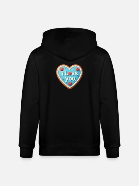 Valentine's Day Heart Gift Valentine's Day - Stanley/Stella CULTIVATOR  Unisex Organic Hooded Jacket - black