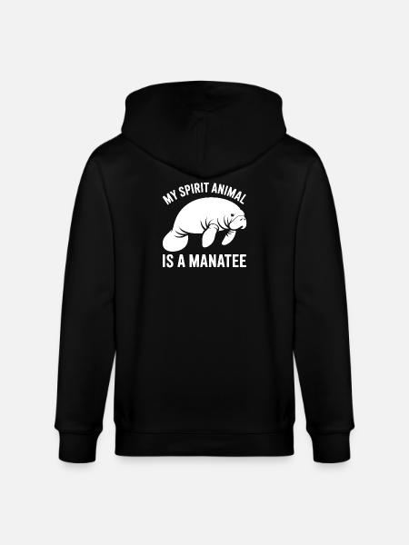 Manatee Spirit Animal - Stanley/Stella CULTIVATOR  Unisex Organic Hooded Jacket - black
