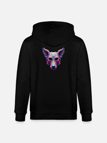 Psychedelic Best Friend - Dog Design T-shirt - Stanley/Stella CULTIVATOR Unisex Organic Hooded Jacket - black