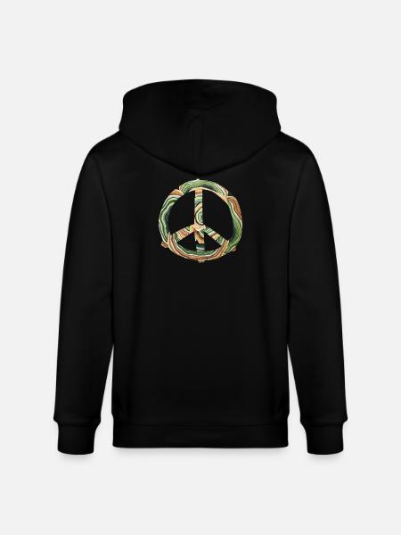 Wasserfarbener Friedenskreis - Stanley/Stella Unisex Bio-Kapuzenjacke CULTIVATOR - Schwarz