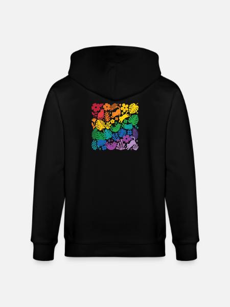 LGBT-Pride-Monat – Regenbogenkatzen und Blumen - Stanley/Stella Unisex Bio-Kapuzenjacke CULTIVATOR - Schwarz