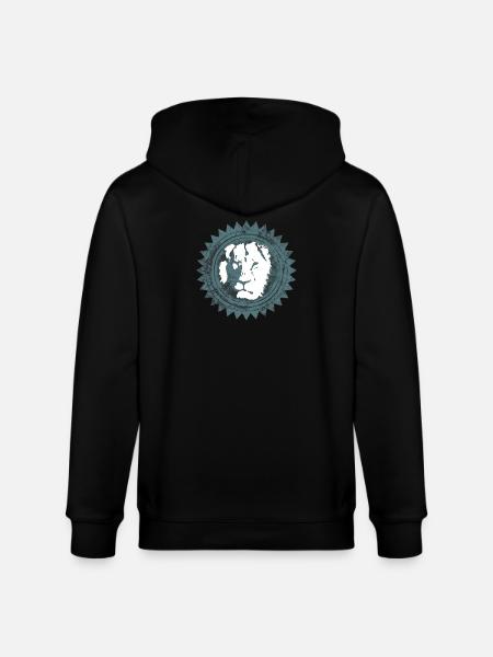 Lion's Head Reggae Design - Stanley/Stella CULTIVATOR  Unisex Organic Hooded Jacket - black