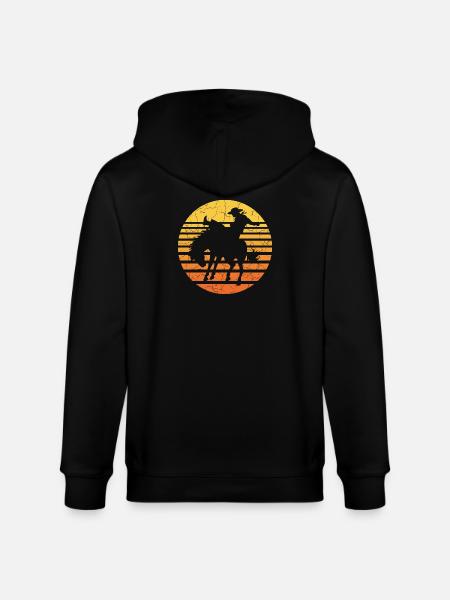 Cowboy rider in sunset - Stanley/Stella CULTIVATOR Unisex Organic Hooded Jacket - black