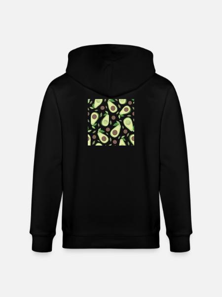 Eggplant and avocado pattern - Stanley/Stella CULTIVATOR Unisex Organic Hooded Jacket - black