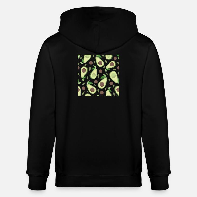 Motif aubergine et avocat - Veste à capuche bio CULTIVATOR Stanley/Stella Unisexe - noir