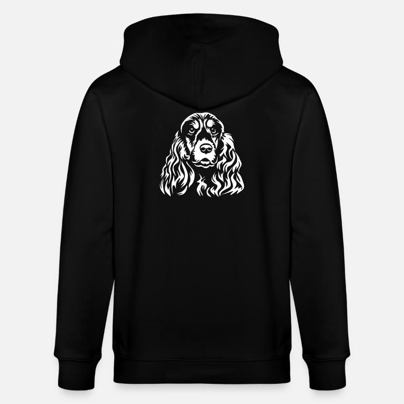 Cocker Spaniel Tête « Black Edition » - Veste à capuche bio CULTIVATOR Stanley/Stella Unisexe - noir