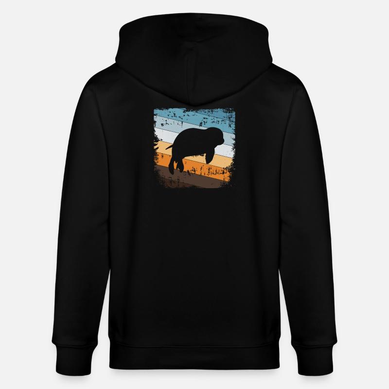 Seehund Robbe - Stanley/Stella Unisex Bio-Kapuzenjacke CULTIVATOR  - Schwarz