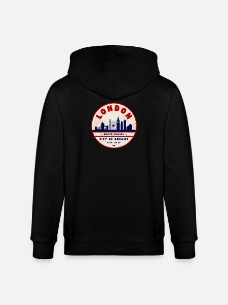 London City of Dreams - Stanley/Stella CULTIVATOR  Unisex Organic Hooded Jacket - black