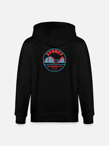 Sydney Hafenstadt Skyline Badge - Stanley/Stella Unisex Bio-Kapuzenjacke CULTIVATOR - Schwarz