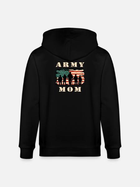 Armee Mutter mit USA Flagge - Stanley/Stella Unisex Bio-Kapuzenjacke CULTIVATOR  - Schwarz